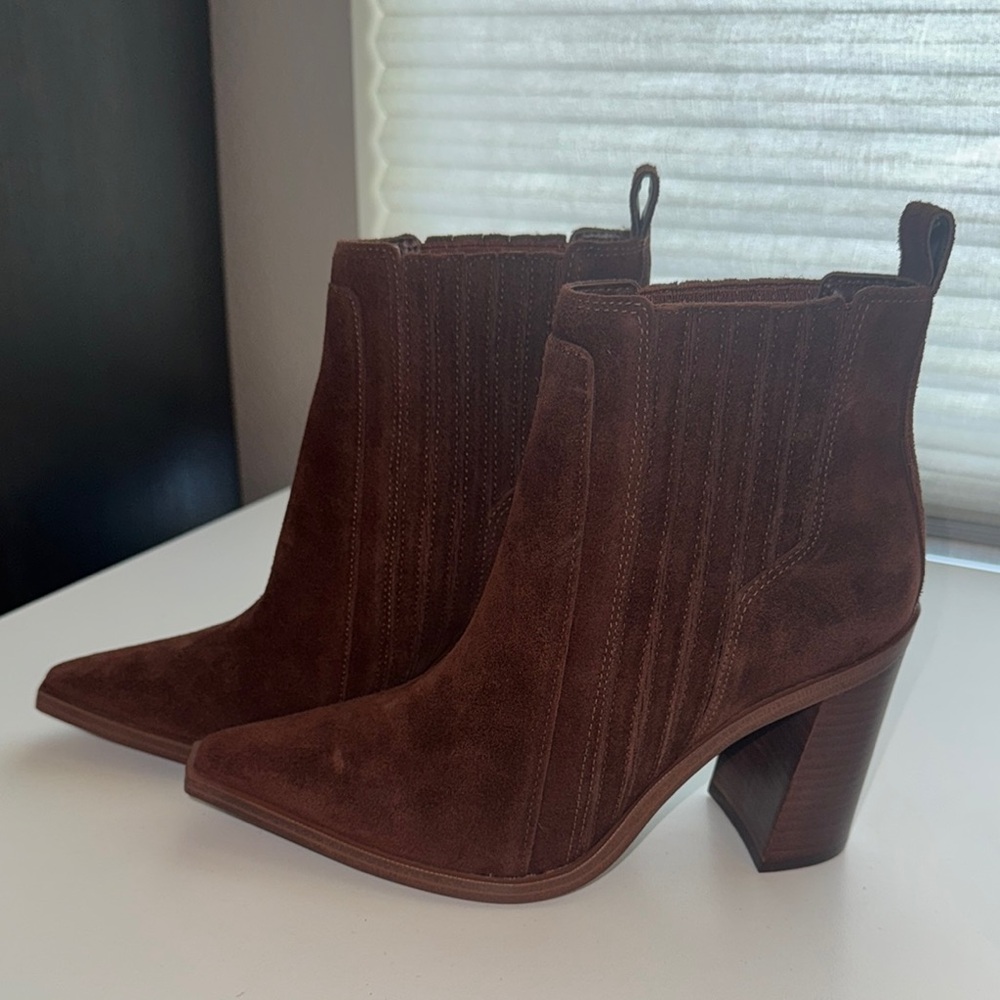 Vince Camuto Suede Brown Ankle Boots